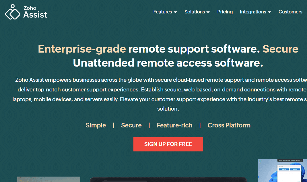 Zoho Assist remote support and remote access software